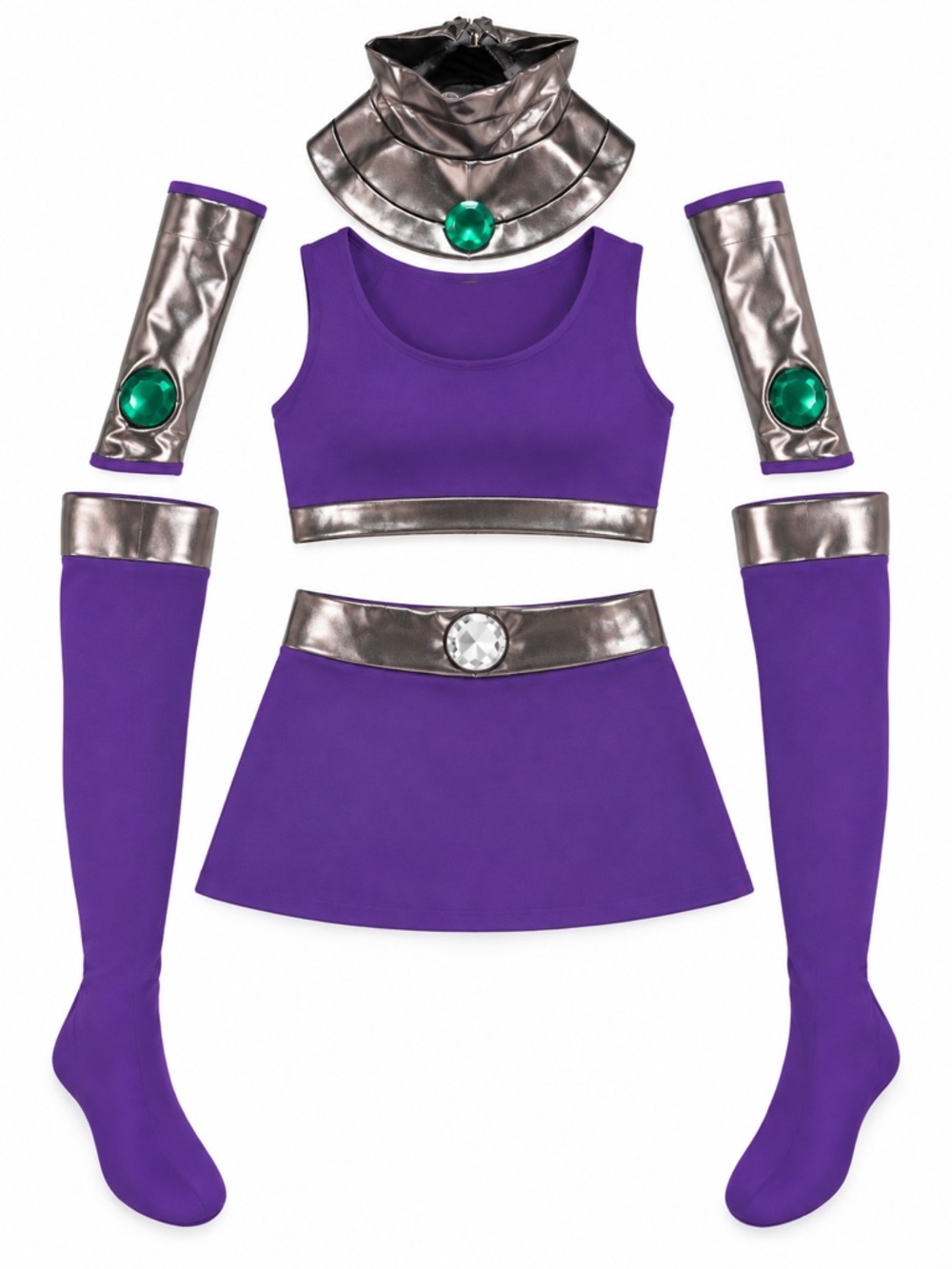 NWOT - Purple Metallic Space Warrior Superhero Costume | Size XS